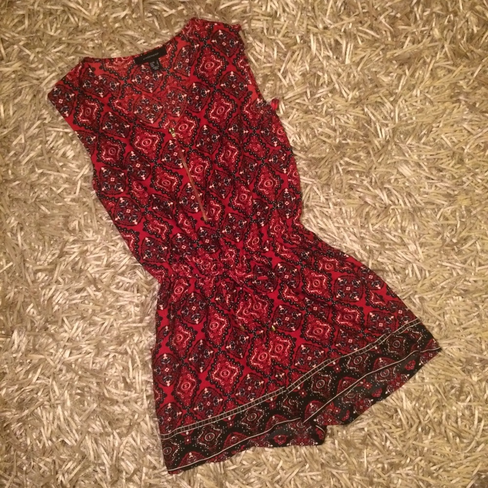 Red Aztec Romper
